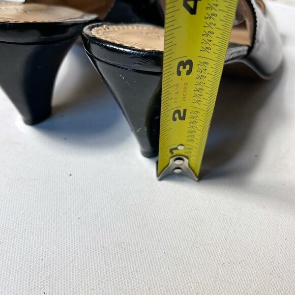 Trotters leather black sling back shoes Round toe embellished with a bow SZ11W - Picture 5 of 10
